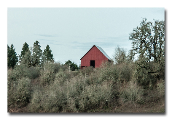 Red Barn Across Field