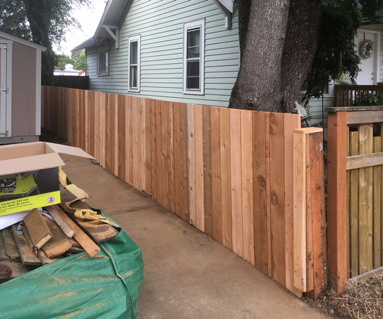 5 ft cedar property line fence
