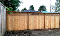 7 ft cedar privacy fence with lattice trim detail #1