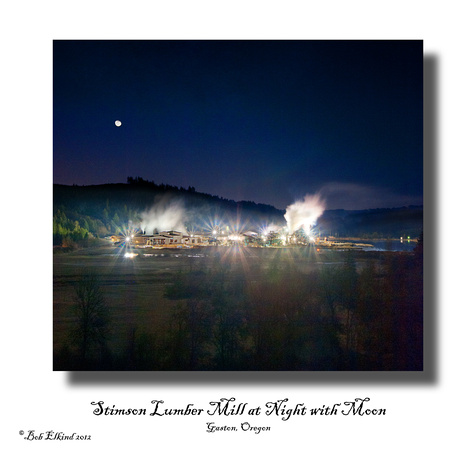 lumber mill at night with moon sat