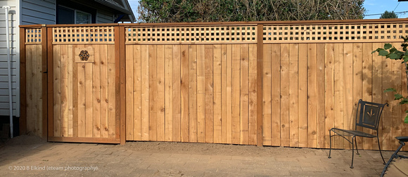 7 foot fence and gate with lattice wall ave #6